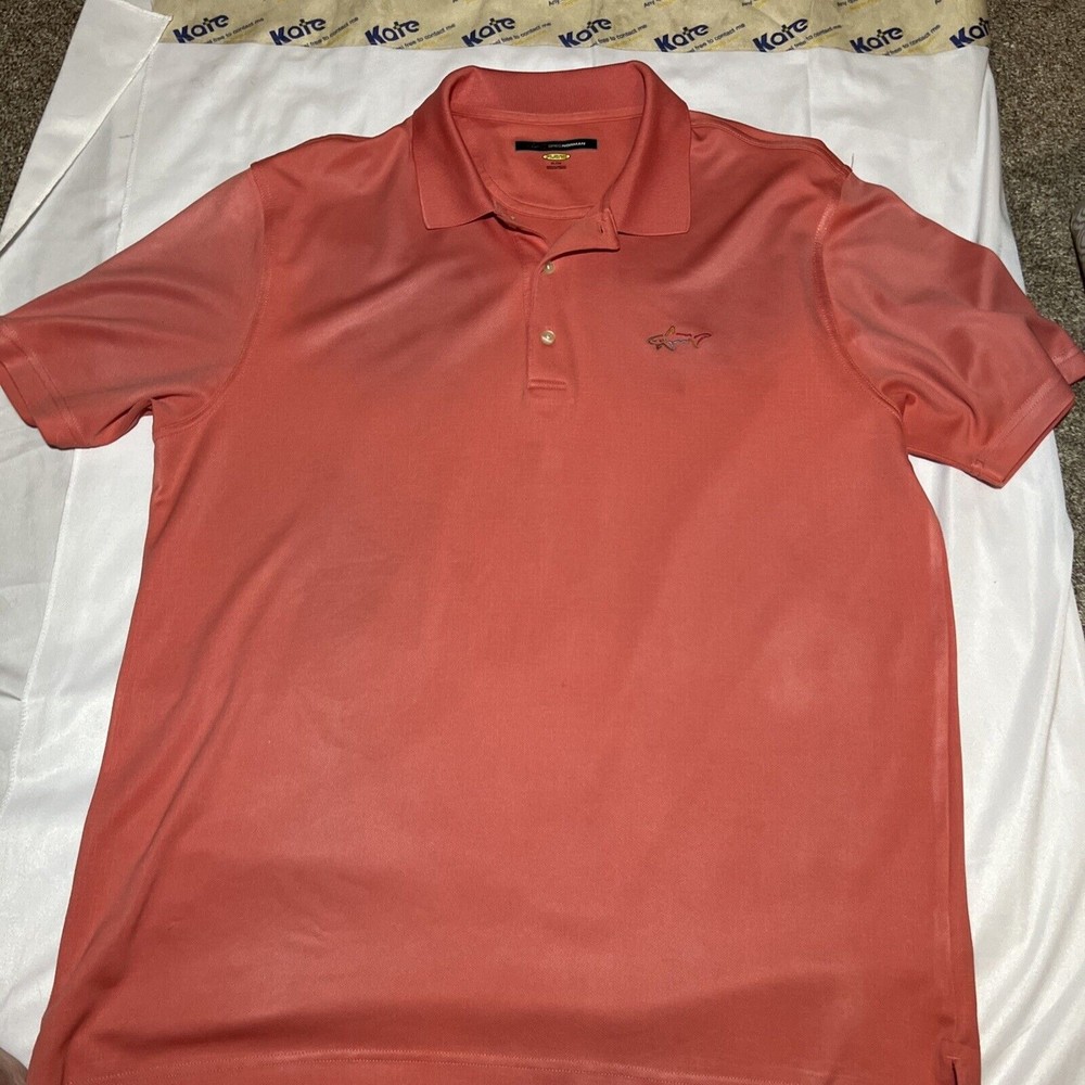Greg Norman Polo Shirt Mens XL Orange   Golf Loose Soft PlayDry.   CT1
